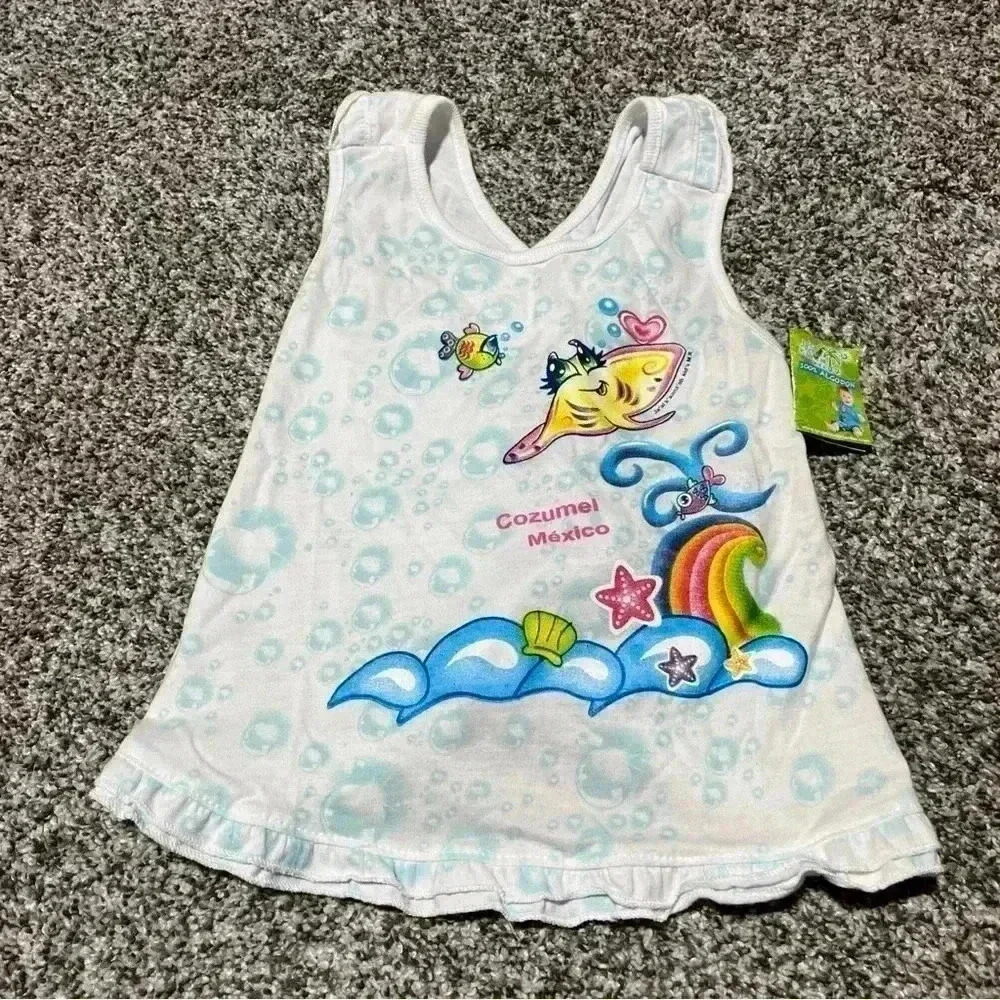 NWT Girls Tank Top, Open Back, Cozumel Mexico 3T/4T- See Note